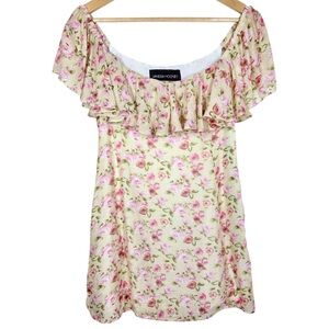 Vanessa Mooney The Joelyn Off Shoulder Flutter Sleeve Mini Dress Size Medium
